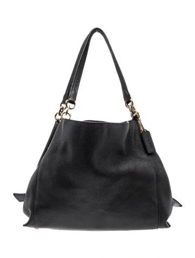 Pre-owned Coach Leather Shoulder Bag In Black