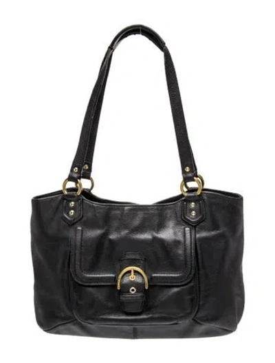 Pre-owned Coach Leather Shoulder Bag In Black