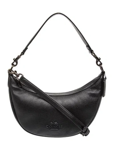 Pre-owned Coach Leather Shoulder Bag In Black