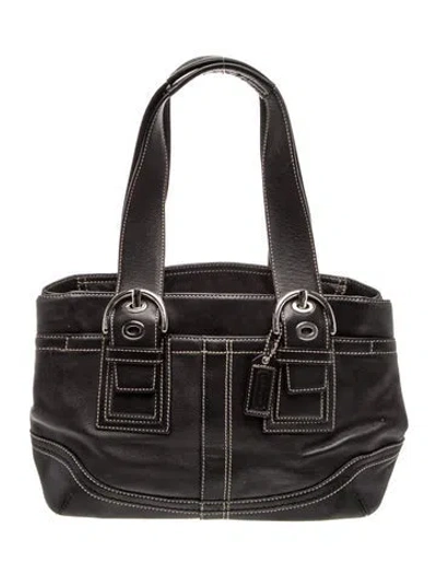 Pre-owned Coach Leather Shoulder Bag In Black