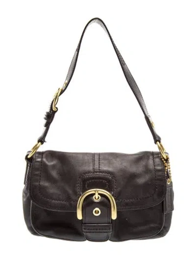 Pre-owned Coach Leather Shoulder Bag In Black
