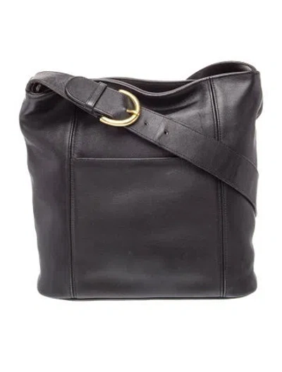 Pre-owned Coach Leather Shoulder Bag In Black