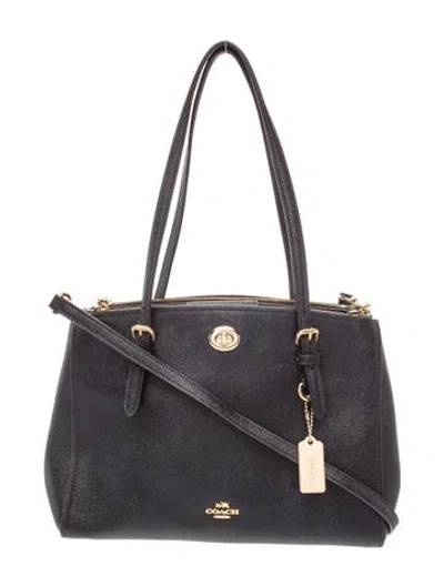 Pre-owned Coach Leather Shoulder Bag In Black