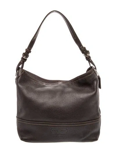 Pre-owned Coach Leather Shoulder Bag In Black