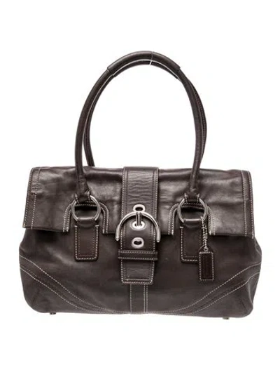 Pre-owned Coach Leather Shoulder Bag In Black
