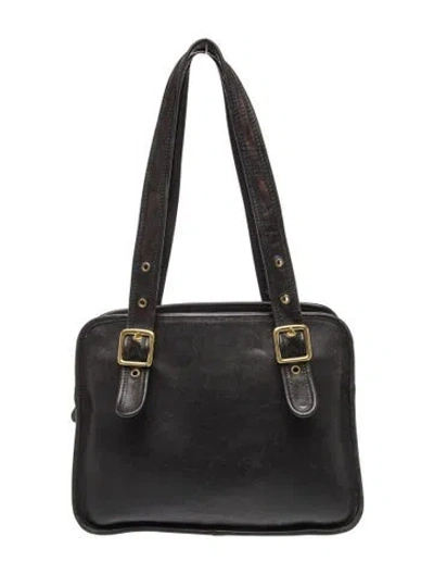 Pre-owned Coach Leather Shoulder Bag In Black