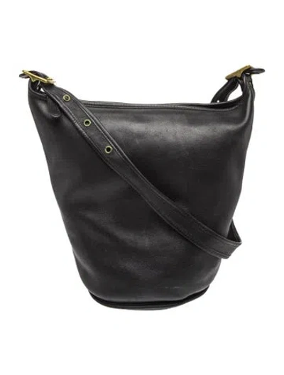 Pre-owned Coach Leather Shoulder Bag In Black