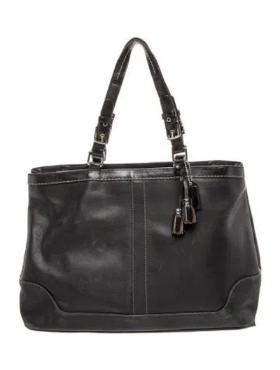 Pre-owned Coach Leather Shoulder Bag In Black