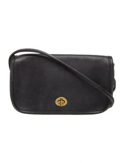 Pre-owned Coach Leather Shoulder Bag In Black