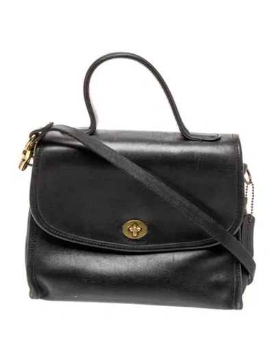 Pre-owned Coach Leather Shoulder Bag In Black