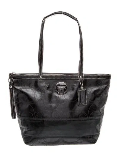 Pre-owned Coach Leather Shoulder Bag In Black