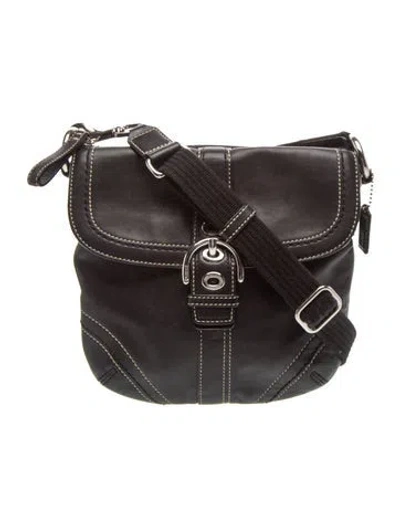 Pre-owned Coach Leather Shoulder Bag In Black
