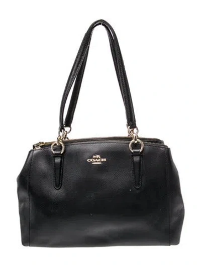 Pre-owned Coach Leather Shoulder Bag In Black