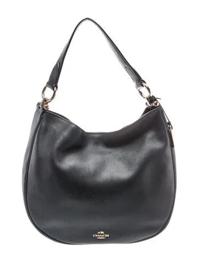 Pre-owned Coach Leather Shoulder Bag In Black