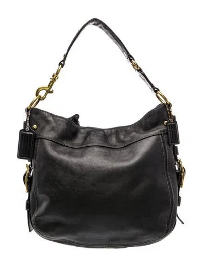 Pre-owned Coach Leather Shoulder Bag In Black