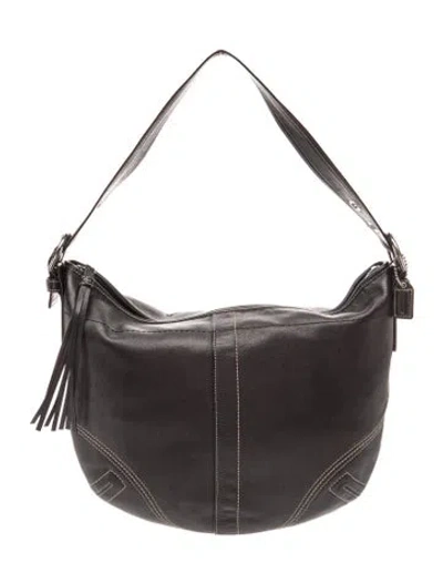 Pre-owned Coach Leather Shoulder Bag In Black