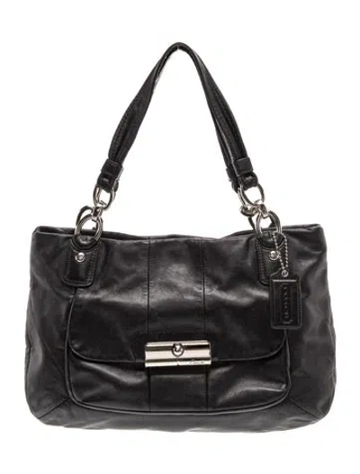 Pre-owned Coach Leather Shoulder Bag In Black