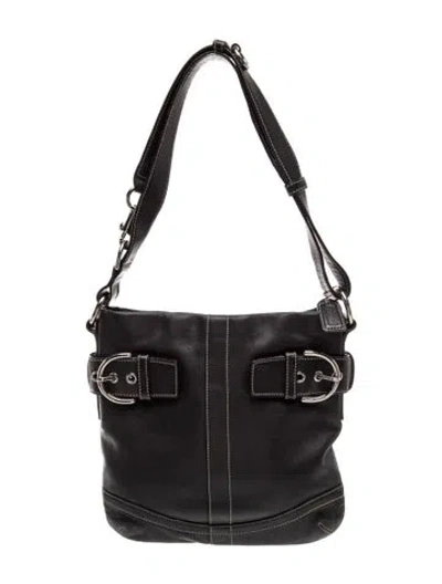 Pre-owned Coach Leather Shoulder Bag In Black