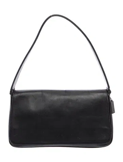 Pre-owned Coach Leather Shoulder Bag In Black
