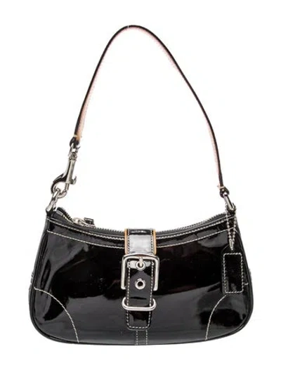 Pre-owned Coach Leather Shoulder Bag In Black