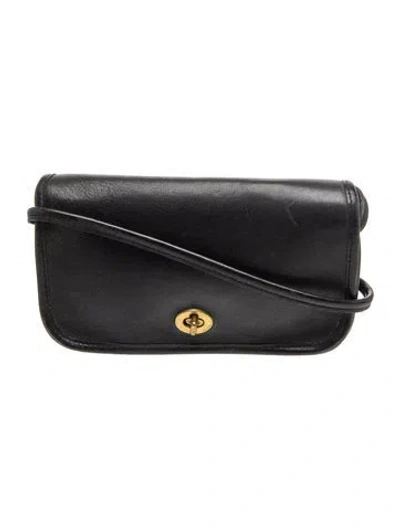 Pre-owned Coach Leather Shoulder Bag In Black