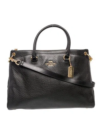 Pre-owned Coach Leather Shoulder Bag In Black