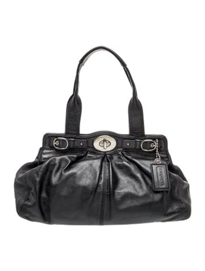Pre-owned Coach Leather Shoulder Bag In Black