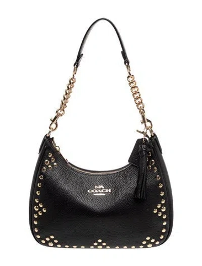 Pre-owned Coach Leather Shoulder Bag In Black