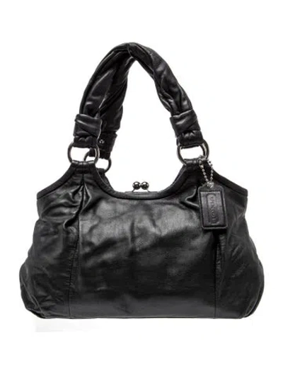 Pre-owned Coach Leather Shoulder Bag In Black