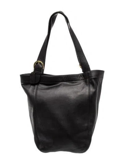 Pre-owned Coach Leather Shoulder Bag In Black