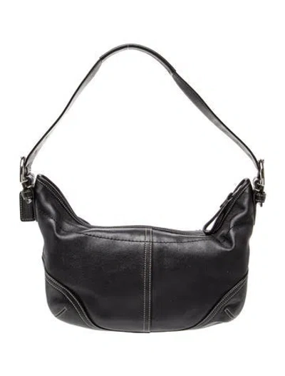 Pre-owned Coach Leather Shoulder Bag In Black