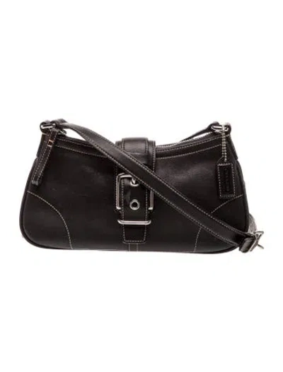Pre-owned Coach Leather Shoulder Bag In Black