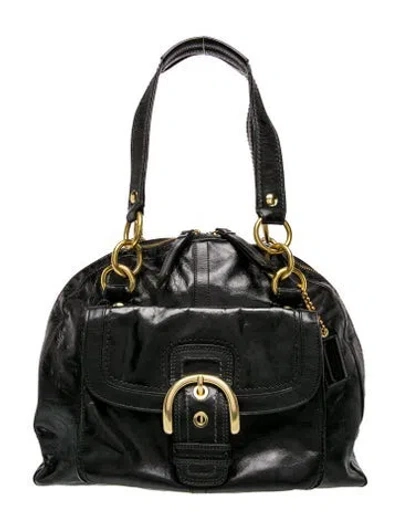 Pre-owned Coach Leather Shoulder Bag In Black