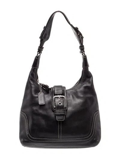 Pre-owned Coach Leather Shoulder Bag In Black