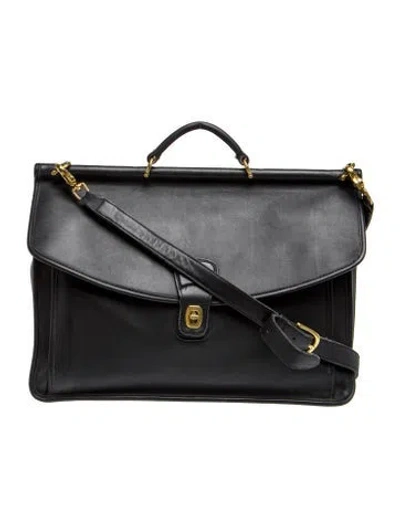 Pre-owned Coach Leather Shoulder Bag In Black