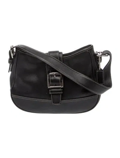 Pre-owned Coach Leather Shoulder Bag In Black