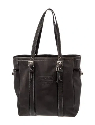 Pre-owned Coach Leather Shoulder Bag In Black