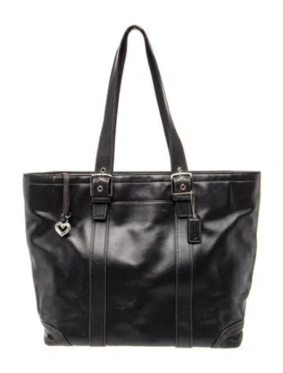 Pre-owned Coach Leather Shoulder Bag In Black