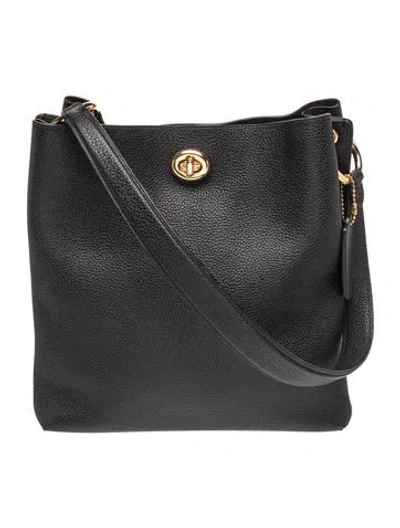 Pre-owned Coach Leather Shoulder Bag In Black