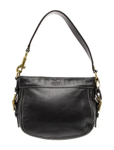Pre-owned Coach Leather Shoulder Bag In Black