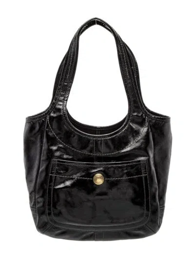 Pre-owned Coach Leather Shoulder Bag In Black