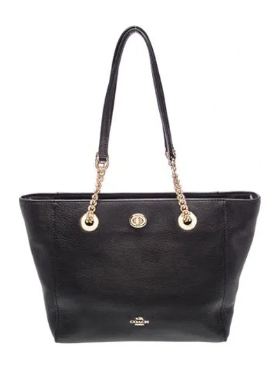 Pre-owned Coach Leather Shoulder Bag In Black