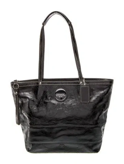 Pre-owned Coach Leather Shoulder Bag In Black