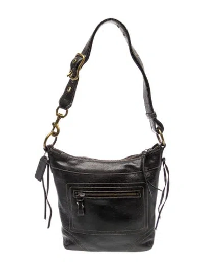 Pre-owned Coach Leather Shoulder Bag In Black
