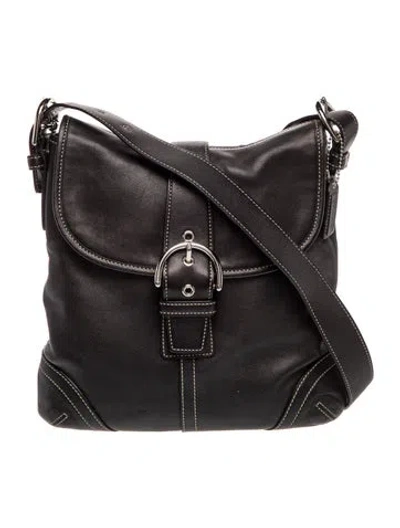 Pre-owned Coach Leather Shoulder Bag In Black