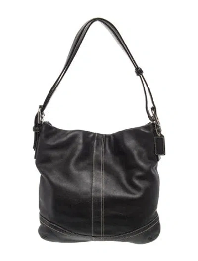 Pre-owned Coach Leather Shoulder Bag In Black
