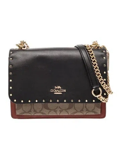 Pre-owned Coach Leather Shoulder Bag In Black