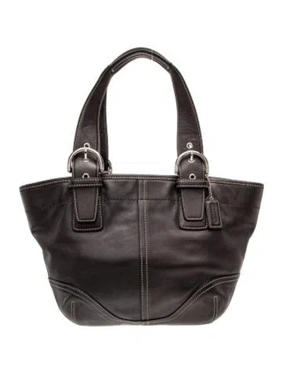 Pre-owned Coach Leather Shoulder Bag In Black