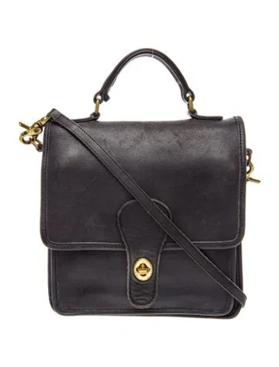 Pre-owned Coach Leather Shoulder Bag In Black