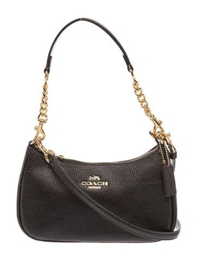 Pre-owned Coach Leather Shoulder Bag In Black